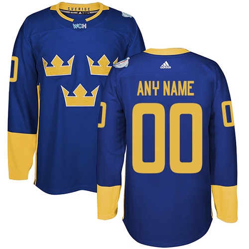 Men's Adidas Team Sweden Personalized Authentic Blue Road 2016 World ...