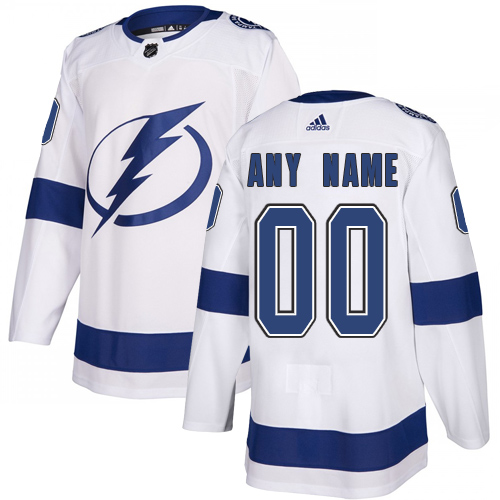 Men's Adidas Lightning Personalized Authentic White Road NHL Jersey | cheapjerseymart.com