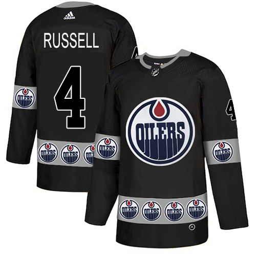 Adidas Oilers #4 Kris Russell Black Authentic Team Logo Fashion ...