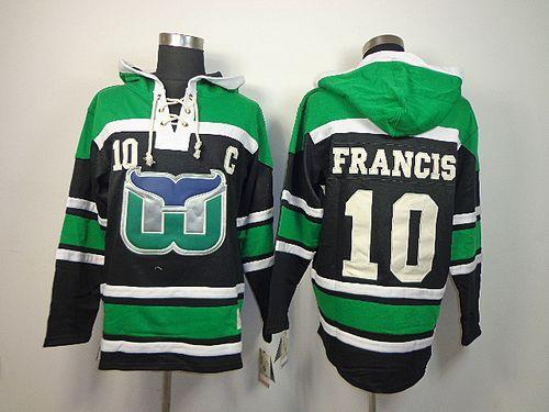 Whalers #10 Ron Francis Green Black Sawyer Hooded Sweatshirt 